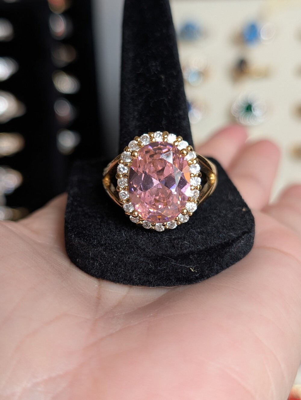 JBK Camrose And Kross Pink Cocktail Ring Size 11.75